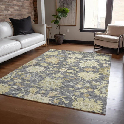 Louis Gray Washable Indoor - Outdoor Rug - LOOMLAN - LOOMLAN Rugs - Outdoor Rugs