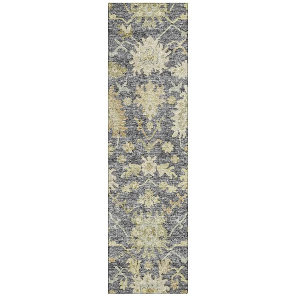 Louis Gray Washable Indoor - Outdoor Rug - LOOMLAN - LOOMLAN Rugs - Outdoor Rugs