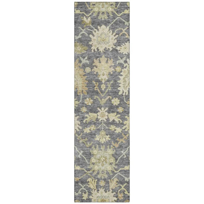 Louis Gray Washable Indoor - Outdoor Rug - LOOMLAN - LOOMLAN Rugs - Outdoor Rugs