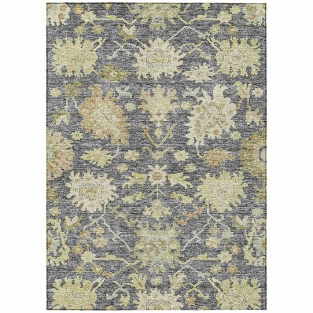 Louis Gray Washable Indoor - Outdoor Rug - LOOMLAN - LOOMLAN Rugs - Outdoor Rugs