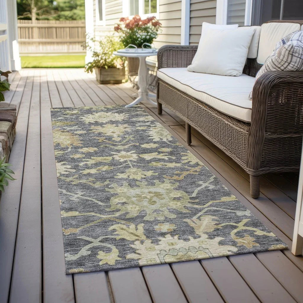Louis Gray Washable Indoor - Outdoor Rug - LOOMLAN - LOOMLAN Rugs - Outdoor Rugs