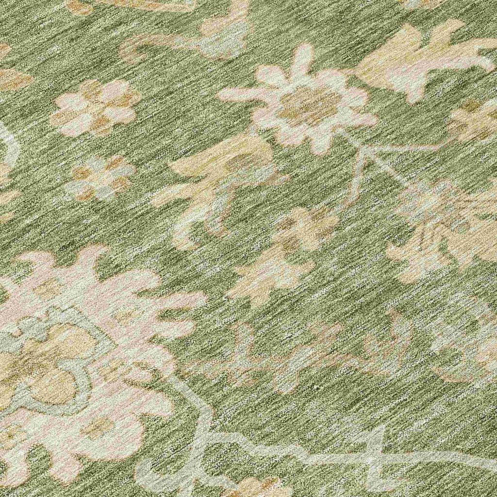 Louis Green Washable Indoor - Outdoor Rug - LOOMLAN - LOOMLAN Rugs - Outdoor Rugs
