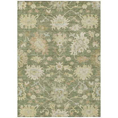 Louis Green Washable Indoor - Outdoor Rug - LOOMLAN - LOOMLAN Rugs - Outdoor Rugs