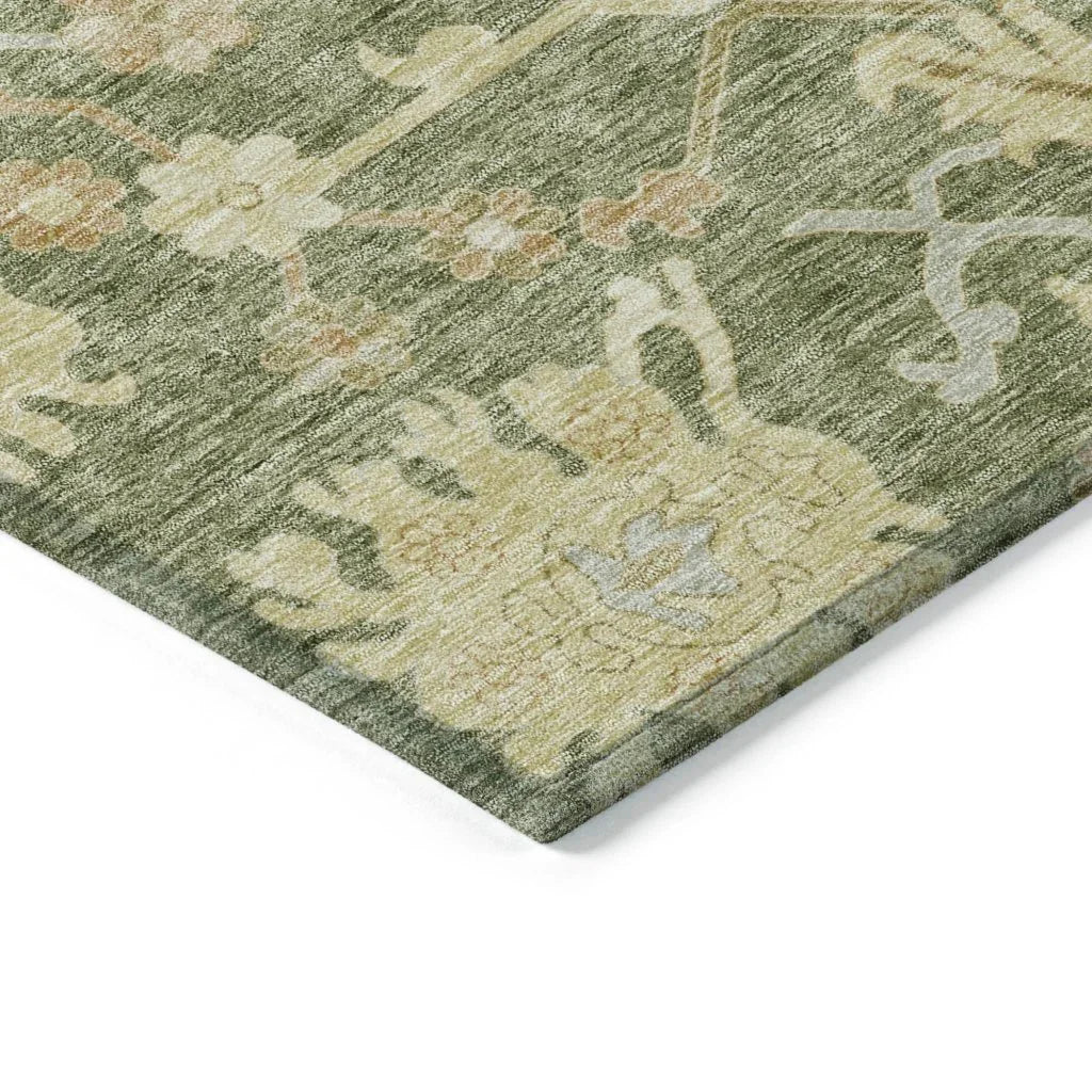 Louis Green Washable Indoor - Outdoor Rug - LOOMLAN - LOOMLAN Rugs - Outdoor Rugs