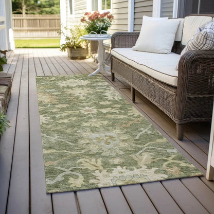 Louis Green Washable Indoor - Outdoor Rug - LOOMLAN - LOOMLAN Rugs - Outdoor Rugs