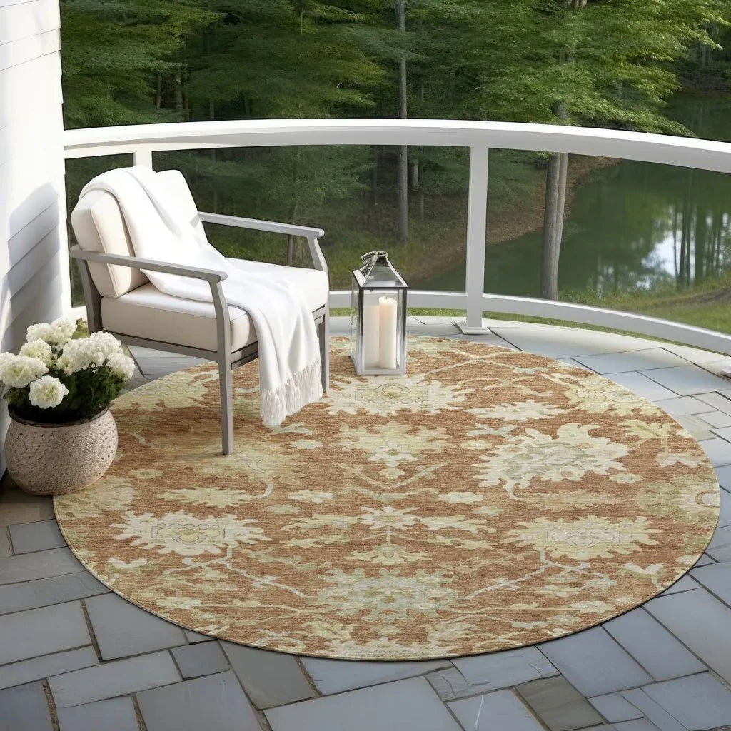 Louis Orange Washable Indoor - Outdoor Rug - LOOMLAN - LOOMLAN Rugs - Outdoor Rugs
