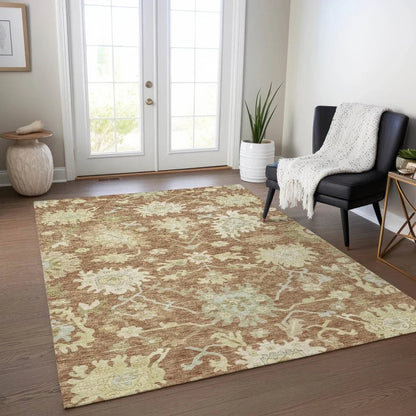 Louis Orange Washable Indoor - Outdoor Rug - LOOMLAN - LOOMLAN Rugs - Outdoor Rugs