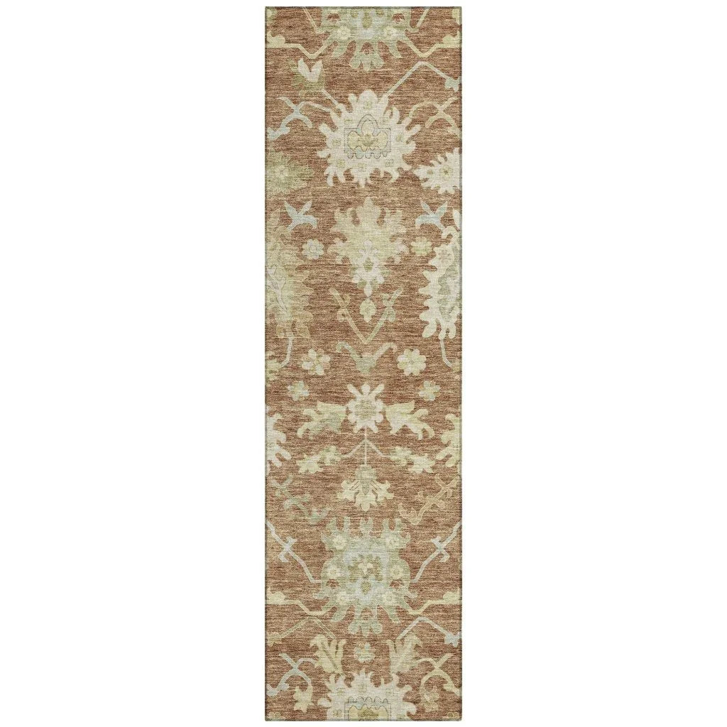 Louis Orange Washable Indoor - Outdoor Rug - LOOMLAN - LOOMLAN Rugs - Outdoor Rugs
