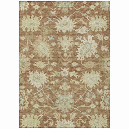 Louis Orange Washable Indoor - Outdoor Rug - LOOMLAN - LOOMLAN Rugs - Outdoor Rugs