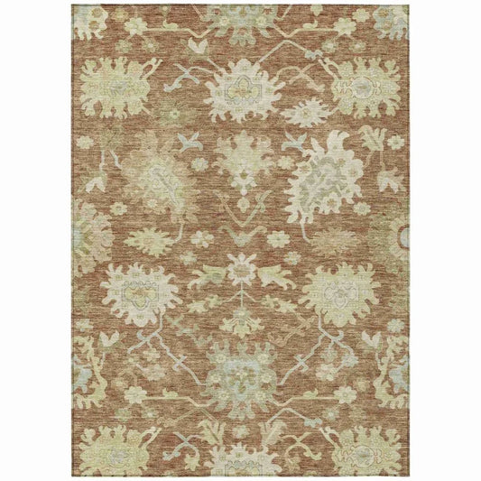 Louis Orange Washable Indoor - Outdoor Rug - LOOMLAN - LOOMLAN Rugs - Outdoor Rugs