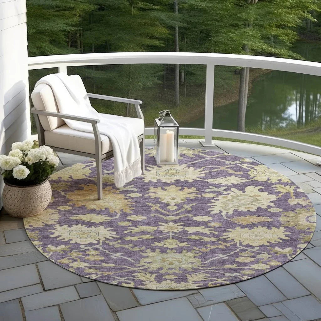 Louis Purple Washable Indoor - Outdoor Rug - LOOMLAN - LOOMLAN Rugs - Outdoor Rugs