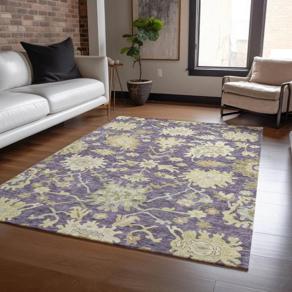 Louis Purple Washable Indoor - Outdoor Rug - LOOMLAN - LOOMLAN Rugs - Outdoor Rugs