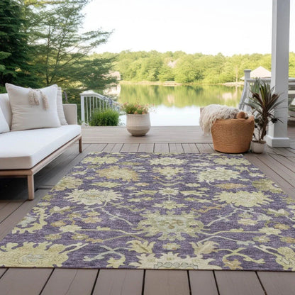 Louis Purple Washable Indoor - Outdoor Rug - LOOMLAN - LOOMLAN Rugs - Outdoor Rugs