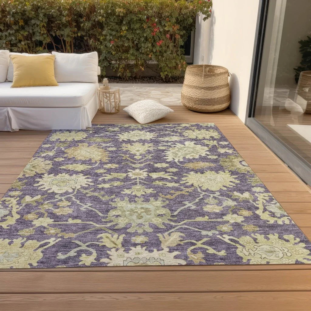 Louis Purple Washable Indoor - Outdoor Rug - LOOMLAN - LOOMLAN Rugs - Outdoor Rugs