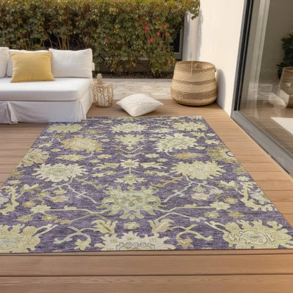 Louis Purple Washable Indoor - Outdoor Rug - LOOMLAN - LOOMLAN Rugs - Outdoor Rugs