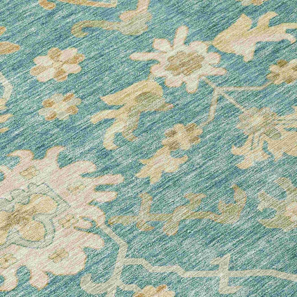 Louis Teal Washable Indoor - Outdoor Rug - LOOMLAN - LOOMLAN Rugs - Outdoor Rugs