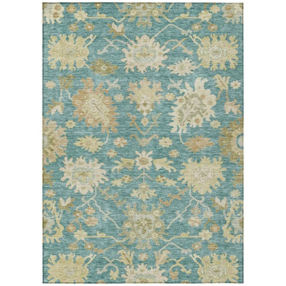Louis Teal Washable Indoor - Outdoor Rug - LOOMLAN - LOOMLAN Rugs - Outdoor Rugs