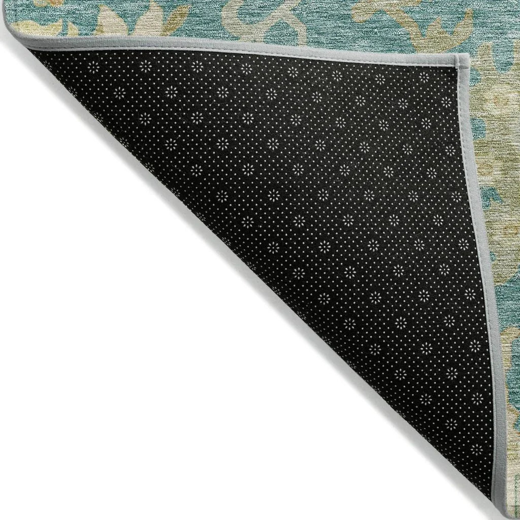 Louis Teal Washable Indoor - Outdoor Rug - LOOMLAN - LOOMLAN Rugs - Outdoor Rugs