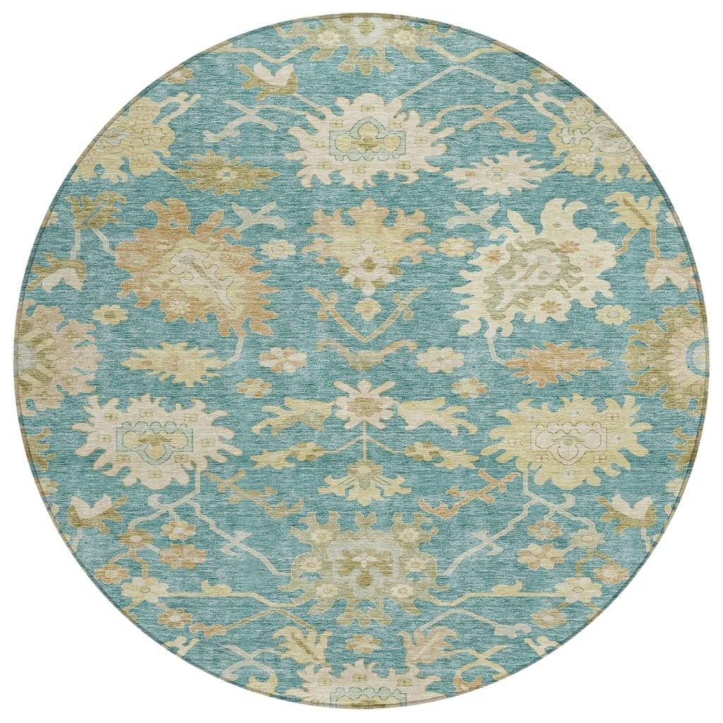 Louis Teal Washable Indoor - Outdoor Rug - LOOMLAN - LOOMLAN Rugs - Outdoor Rugs