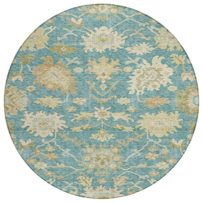 Louis Teal Washable Indoor - Outdoor Rug - LOOMLAN - LOOMLAN Rugs - Outdoor Rugs