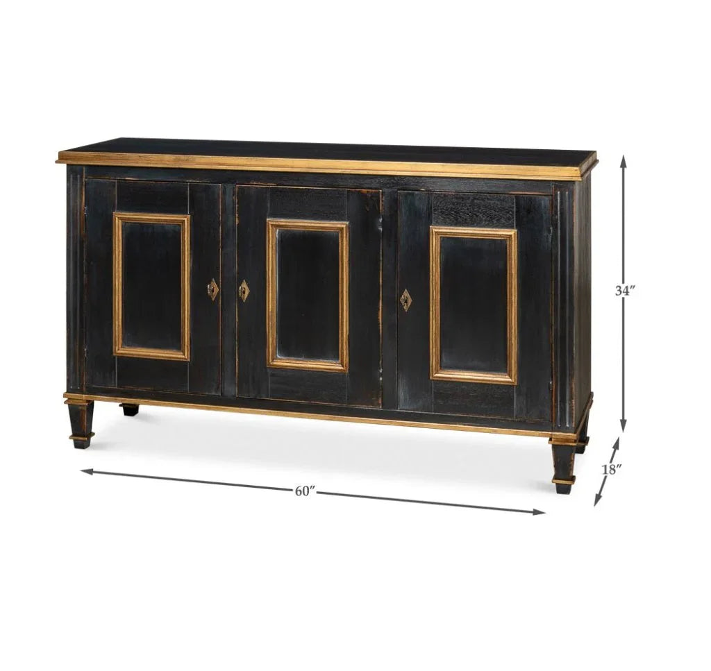 Louis Xvi Three Door Wood Buffet - LOOMLAN - Sarreid - Buffets