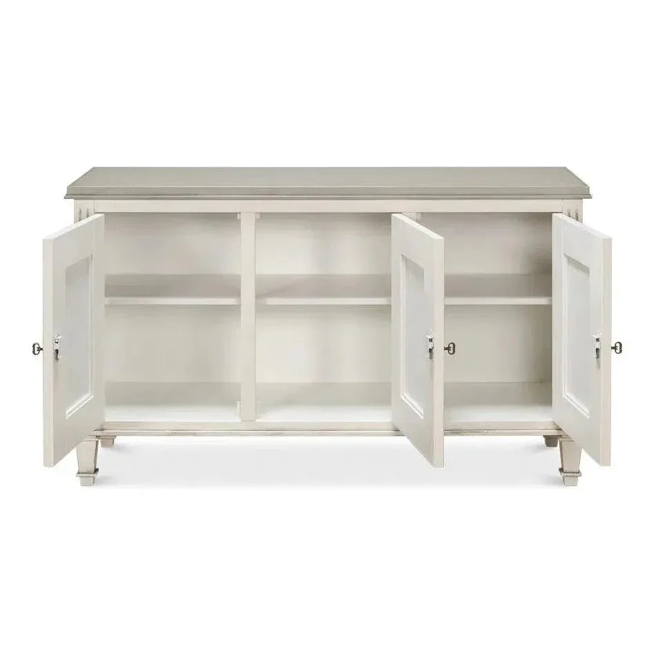 Louis Xvi 3 Door Buffet For Dining Room Quartz - LOOMLAN - Sarreid - Sideboards