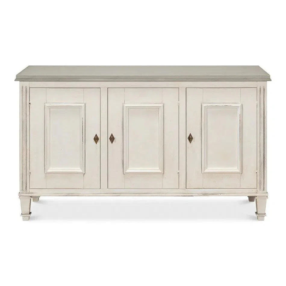 Louis Xvi 3 Door Buffet For Dining Room Quartz - LOOMLAN - Sarreid - Sideboards