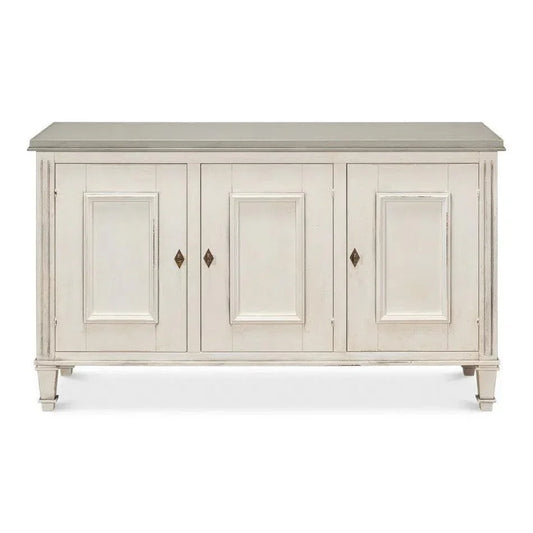 Louis Xvi 3 Door Buffet For Dining Room Quartz - LOOMLAN - Sarreid - Sideboards