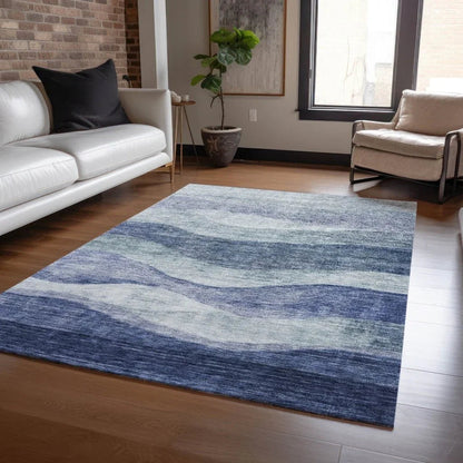 Louisa Blue Washable Indoor - Outdoor Rug - LOOMLAN - LOOMLAN Rugs - Outdoor Rugs