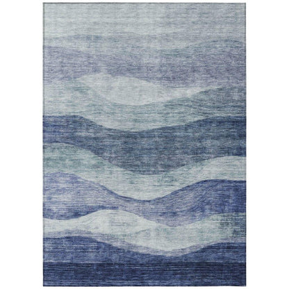 Louisa Blue Washable Indoor - Outdoor Rug - LOOMLAN - LOOMLAN Rugs - Outdoor Rugs