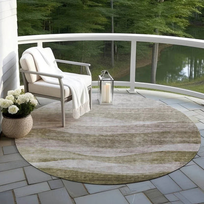 Louisa Brown Washable Indoor - Outdoor Rug - LOOMLAN - LOOMLAN Rugs - Outdoor Rugs