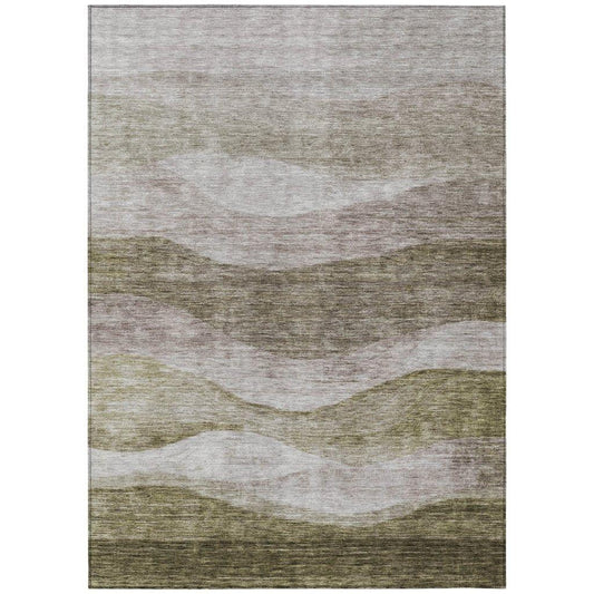 Louisa Brown Washable Indoor - Outdoor Rug - LOOMLAN - LOOMLAN Rugs - Outdoor Rugs