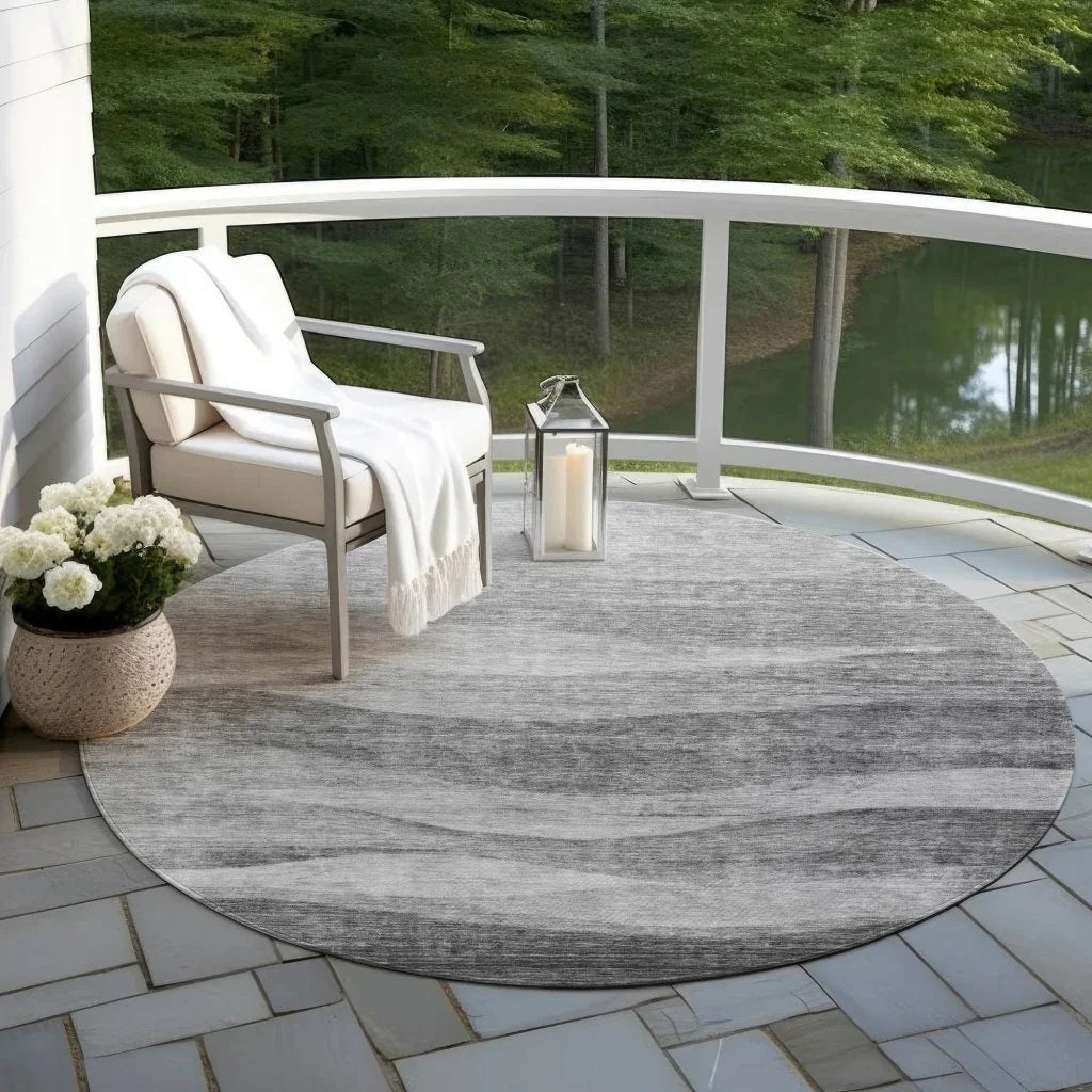 Louisa Gray Washable Indoor - Outdoor Rug - LOOMLAN - LOOMLAN Rugs - Outdoor Rugs