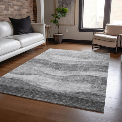 Louisa Gray Washable Indoor - Outdoor Rug - LOOMLAN - LOOMLAN Rugs - Outdoor Rugs