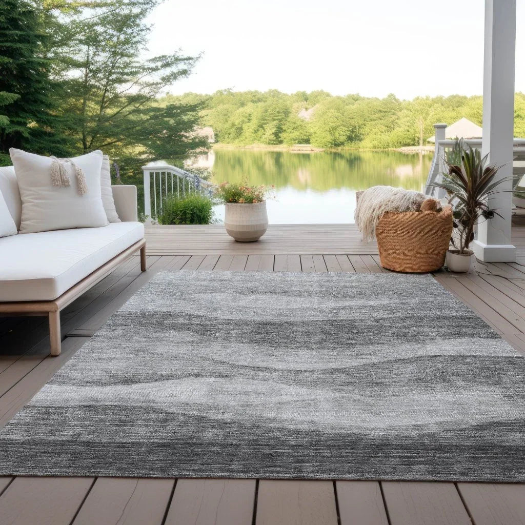 Louisa Gray Washable Indoor - Outdoor Rug - LOOMLAN - LOOMLAN Rugs - Outdoor Rugs
