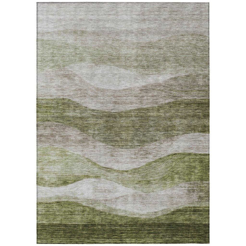 Louisa Green Washable Indoor - Outdoor Rug - LOOMLAN - LOOMLAN Rugs - Outdoor Rugs