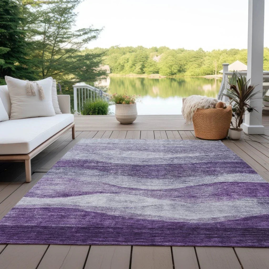 Louisa Purple Washable Indoor - Outdoor Rug - LOOMLAN - LOOMLAN Rugs - Outdoor Rugs