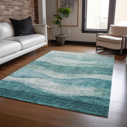 Louisa Seafoam Washable Indoor - Outdoor Rug - LOOMLAN - LOOMLAN Rugs - Outdoor Rugs