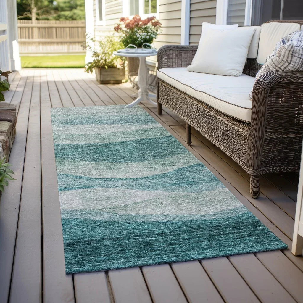 Louisa Seafoam Washable Indoor - Outdoor Rug - LOOMLAN - LOOMLAN Rugs - Outdoor Rugs
