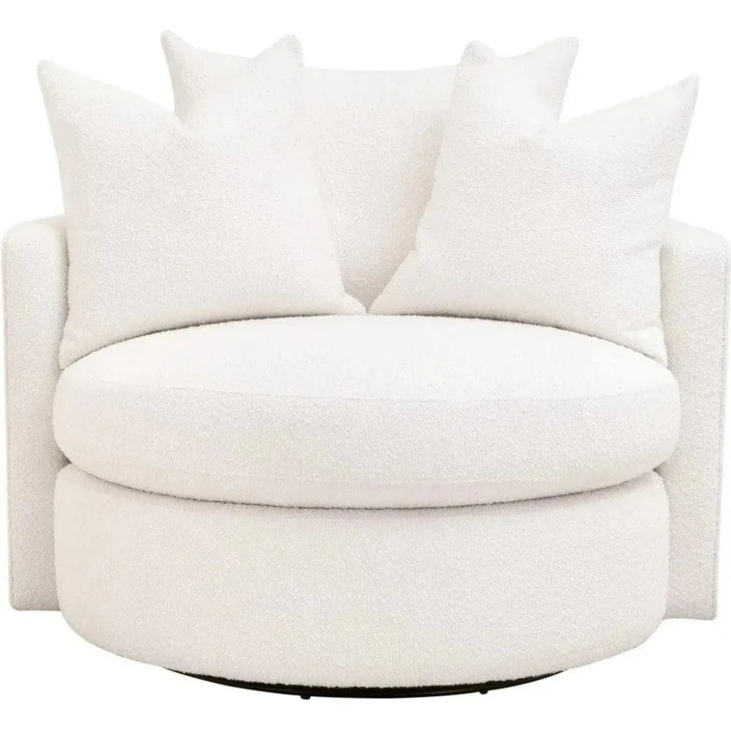 Lourne Petite Wood & Metal Swivel Sofa Chair - LOOMLAN - Essentials For Living - Sofas & Loveseats