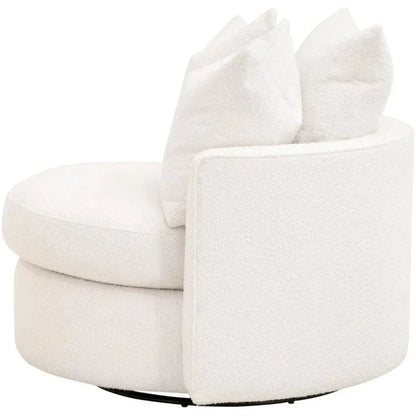 Lourne Petite Wood & Metal Swivel Sofa Chair - LOOMLAN - Essentials For Living - Sofas & Loveseats