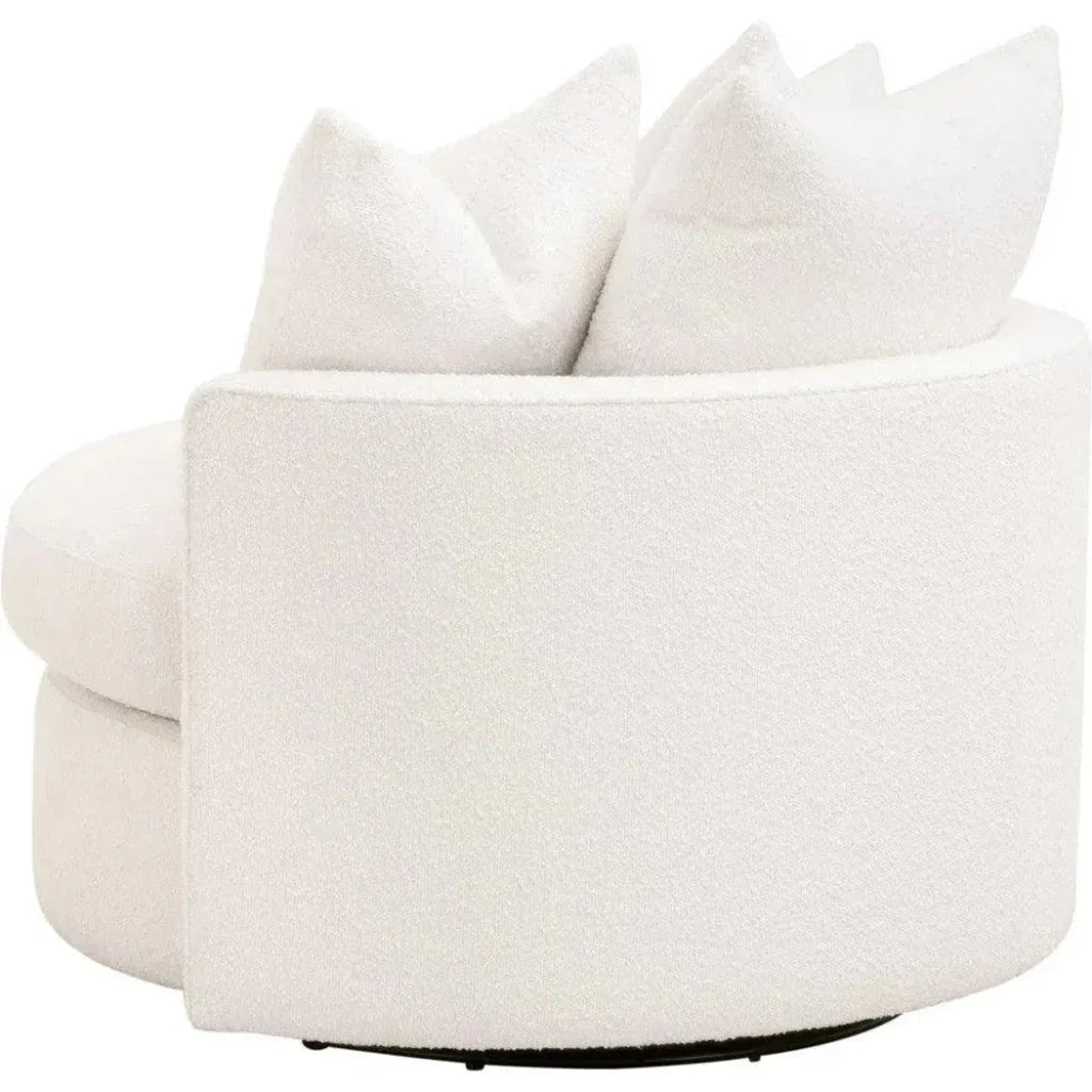 Lourne Petite Wood & Metal Swivel Sofa Chair - LOOMLAN - Essentials For Living - Sofas & Loveseats