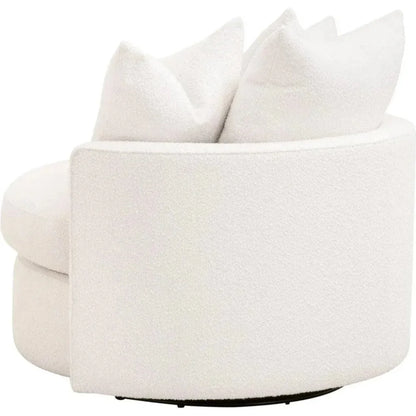 Lourne Petite Wood & Metal Swivel Sofa Chair - LOOMLAN - Essentials For Living - Sofas & Loveseats