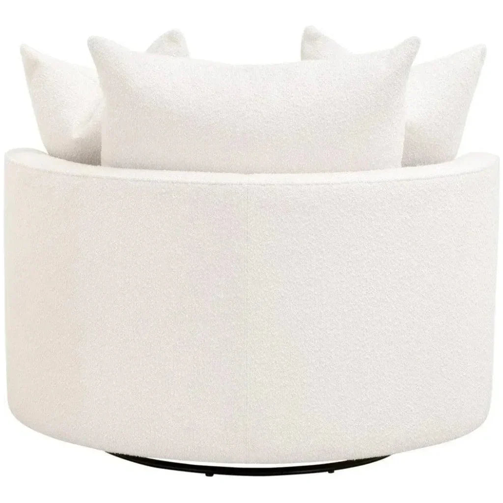 Lourne Petite Wood & Metal Swivel Sofa Chair - LOOMLAN - Essentials For Living - Sofas & Loveseats