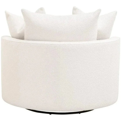 Lourne Petite Wood & Metal Swivel Sofa Chair - LOOMLAN - Essentials For Living - Sofas & Loveseats