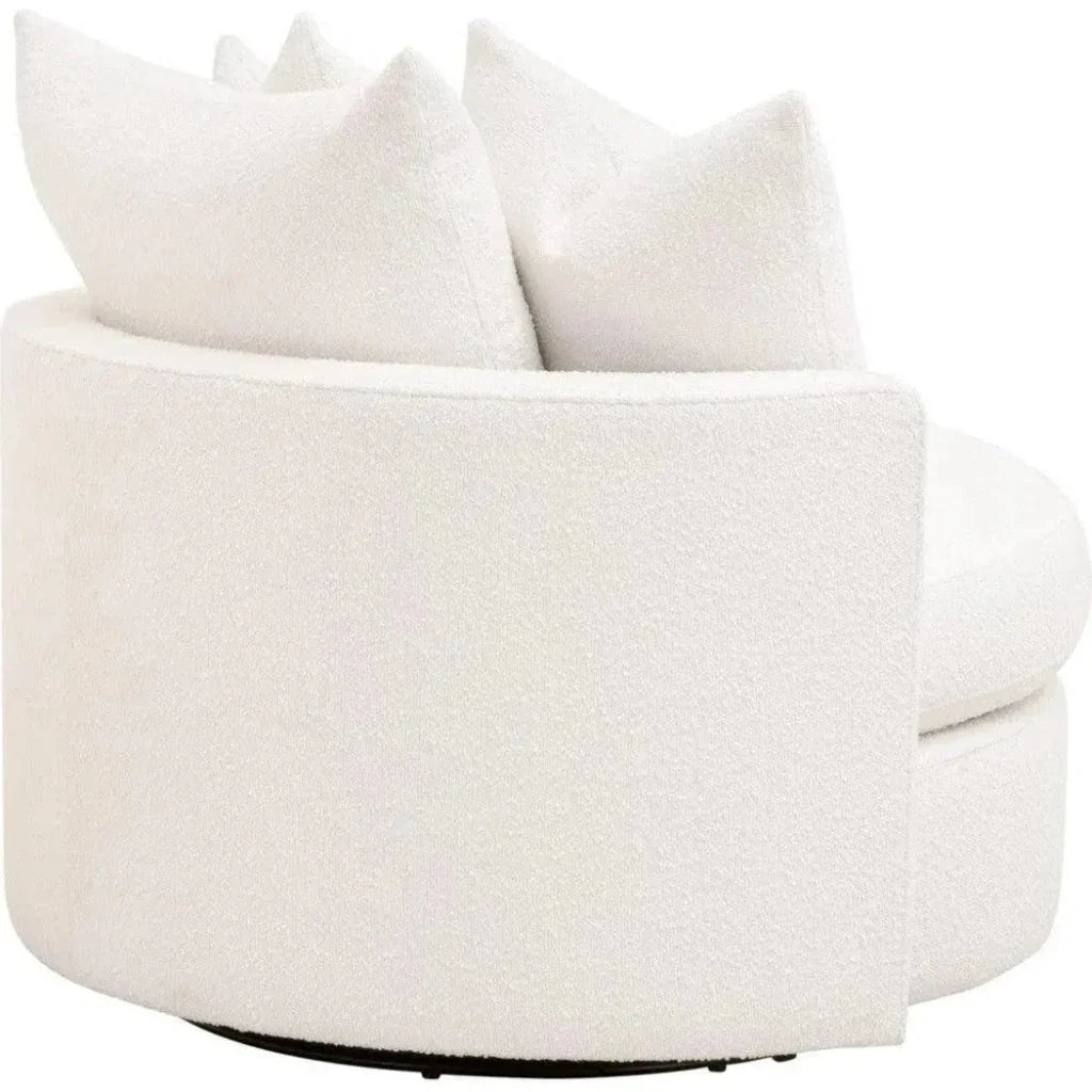 Lourne Petite Wood & Metal Swivel Sofa Chair - LOOMLAN - Essentials For Living - Sofas & Loveseats