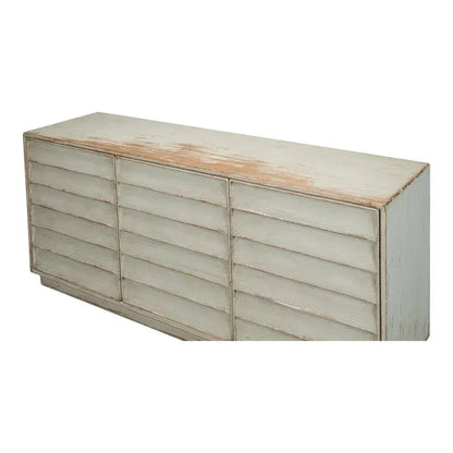Louvered Sideboard Sage Cabinet For Living Room - LOOMLAN - Sarreid - Sideboards