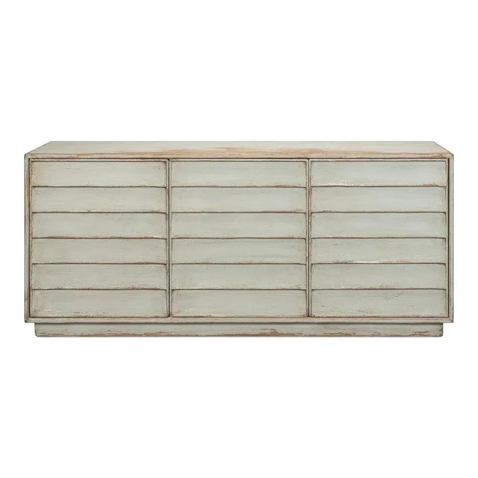 Louvered Sideboard Sage Cabinet For Living Room - LOOMLAN - Sarreid - Sideboards