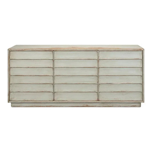 Louvered Sideboard Sage Cabinet For Living Room - LOOMLAN - Sarreid - Sideboards