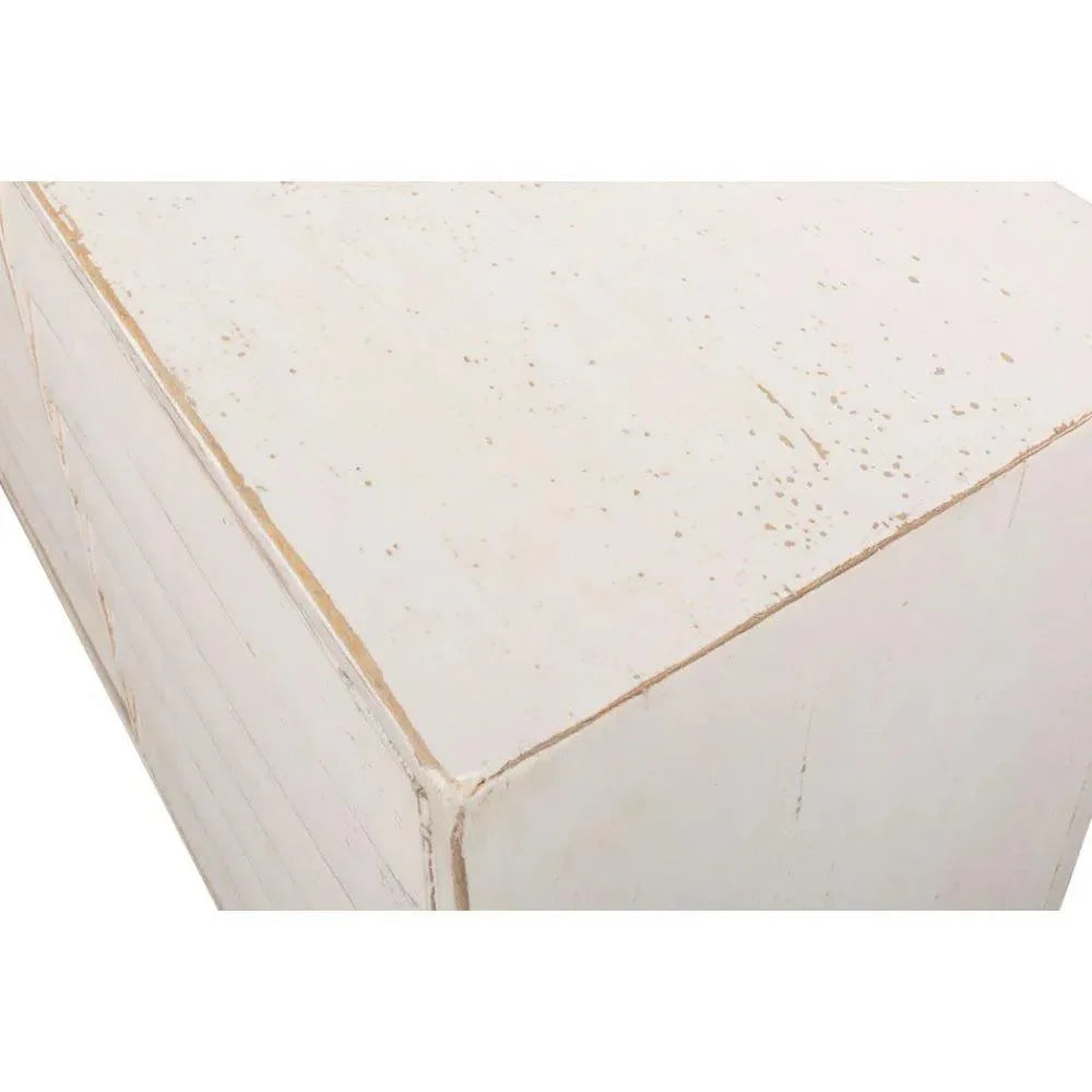 Louvered Sideboard Whitewash Cabinet For Living Room - LOOMLAN - Sarreid - Sideboards